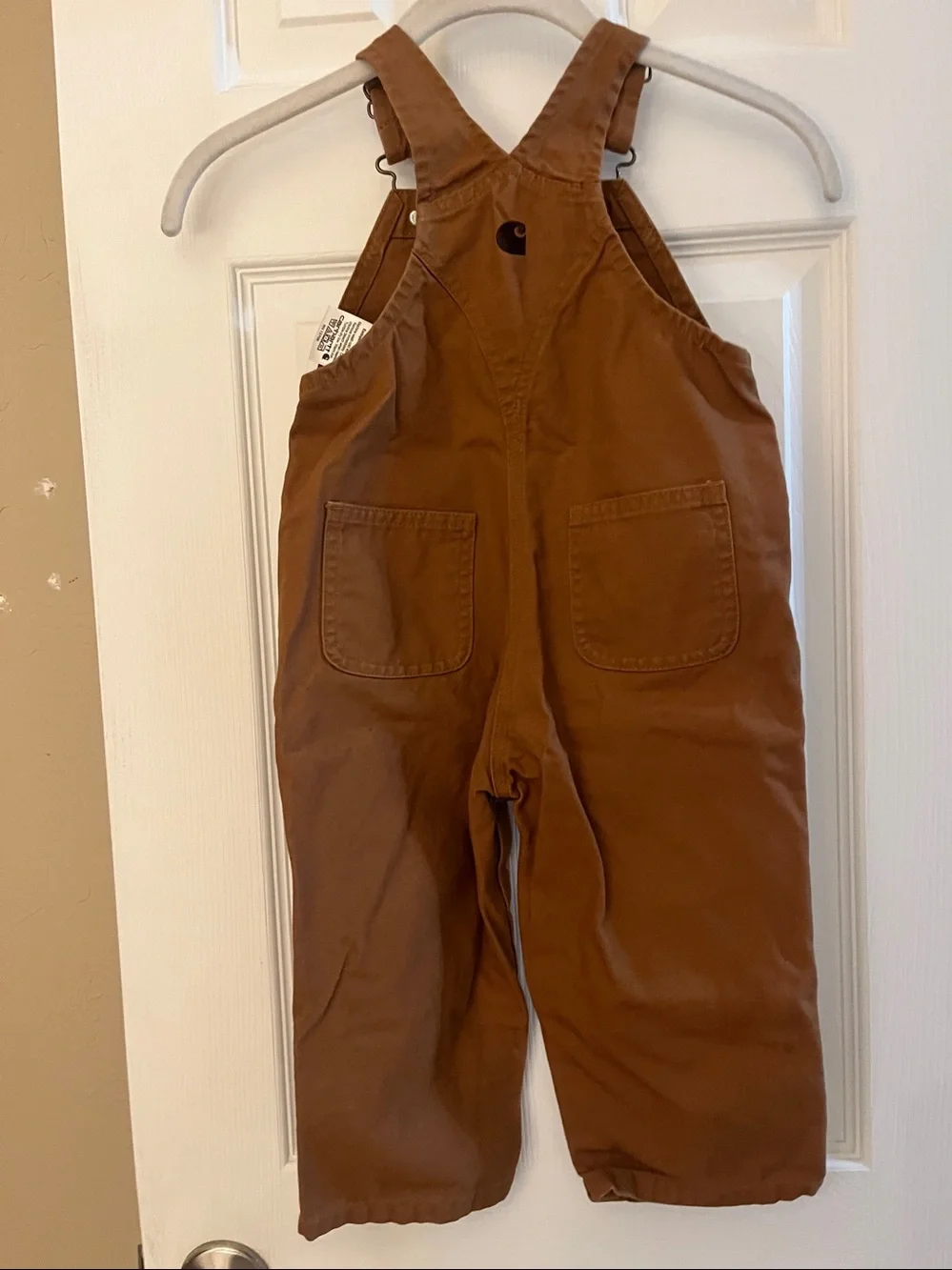 CARHARTT Kids Tan/Brown Duck Canvas Overalls Size 24 months